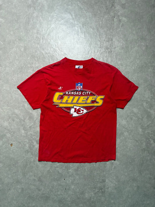 90s Vintage Kansas City Chiefs Logo Athletic Red T-Shirt -L - L | Martin City Vintage