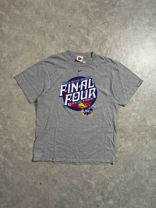 2000s Vintage Kansas Jayhawks Nike Final Four Grey T-Shirt -L - L | Martin City Vintage
