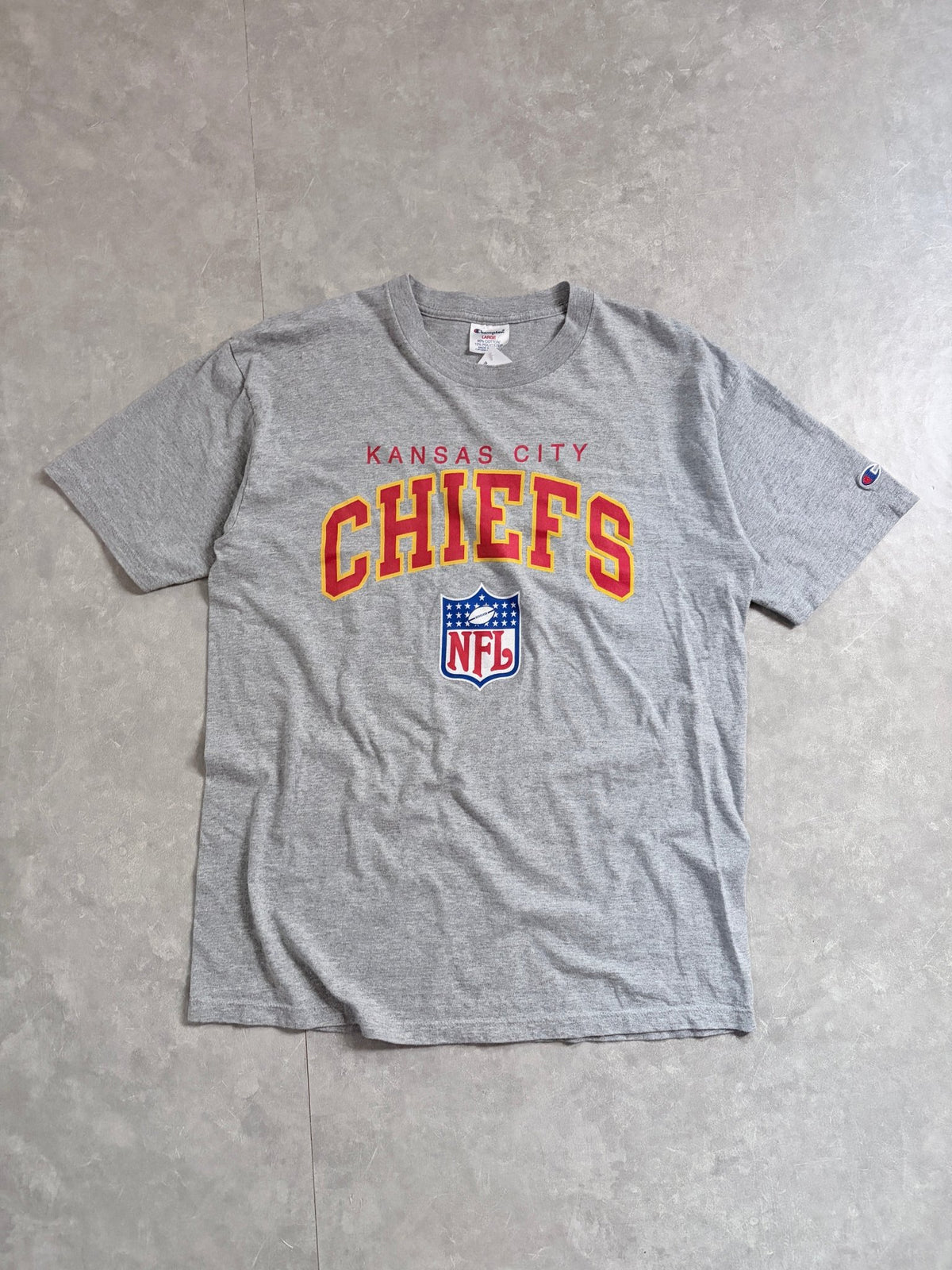 90s Vintage Kansas City Chiefs Champion Grey T-Shirt -L - L | Martin City Vintage