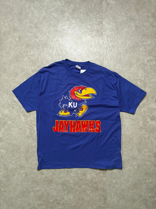 90s Vintage Kansas Jayhawks Champion Blue T-Shirt -XL - XL | Martin City Vintage