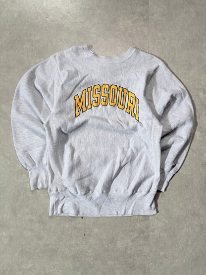 90s Vintage Missouri Tigers Champion Reverse Weave Heather Grey Crewneck -XL