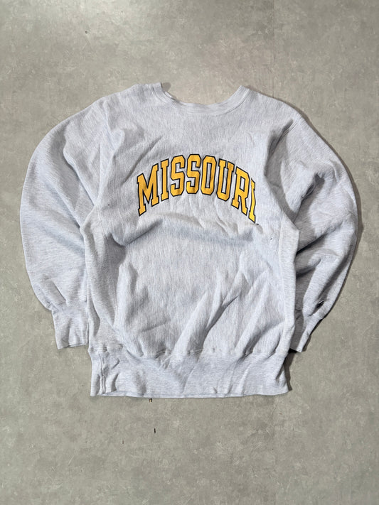 90s Vintage Missouri Tigers Champion Reverse Weave Heather Grey Crewneck -XL
