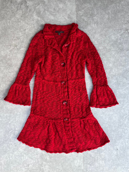 2000s Vintage Fever Red Long Sweater Cardigan - L - L | Martin City Vintage