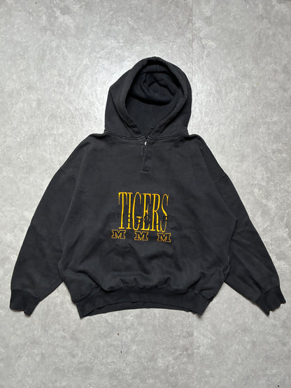90s Vintage Missouri Tigers Embroidered Black Hoodie -XL