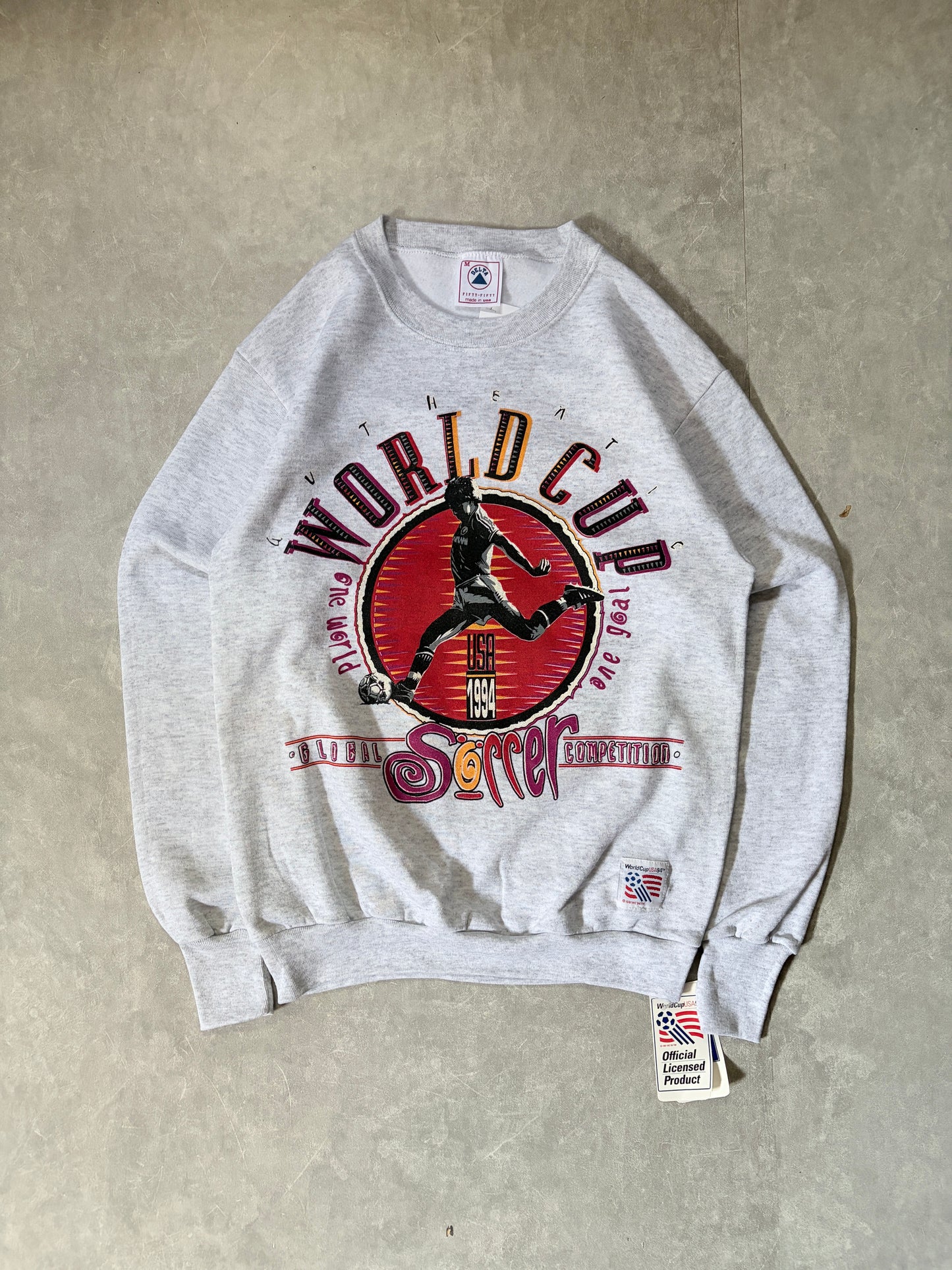 1994 Vintage FIFA World Cup Deadstock Heather Grey Crewneck -M