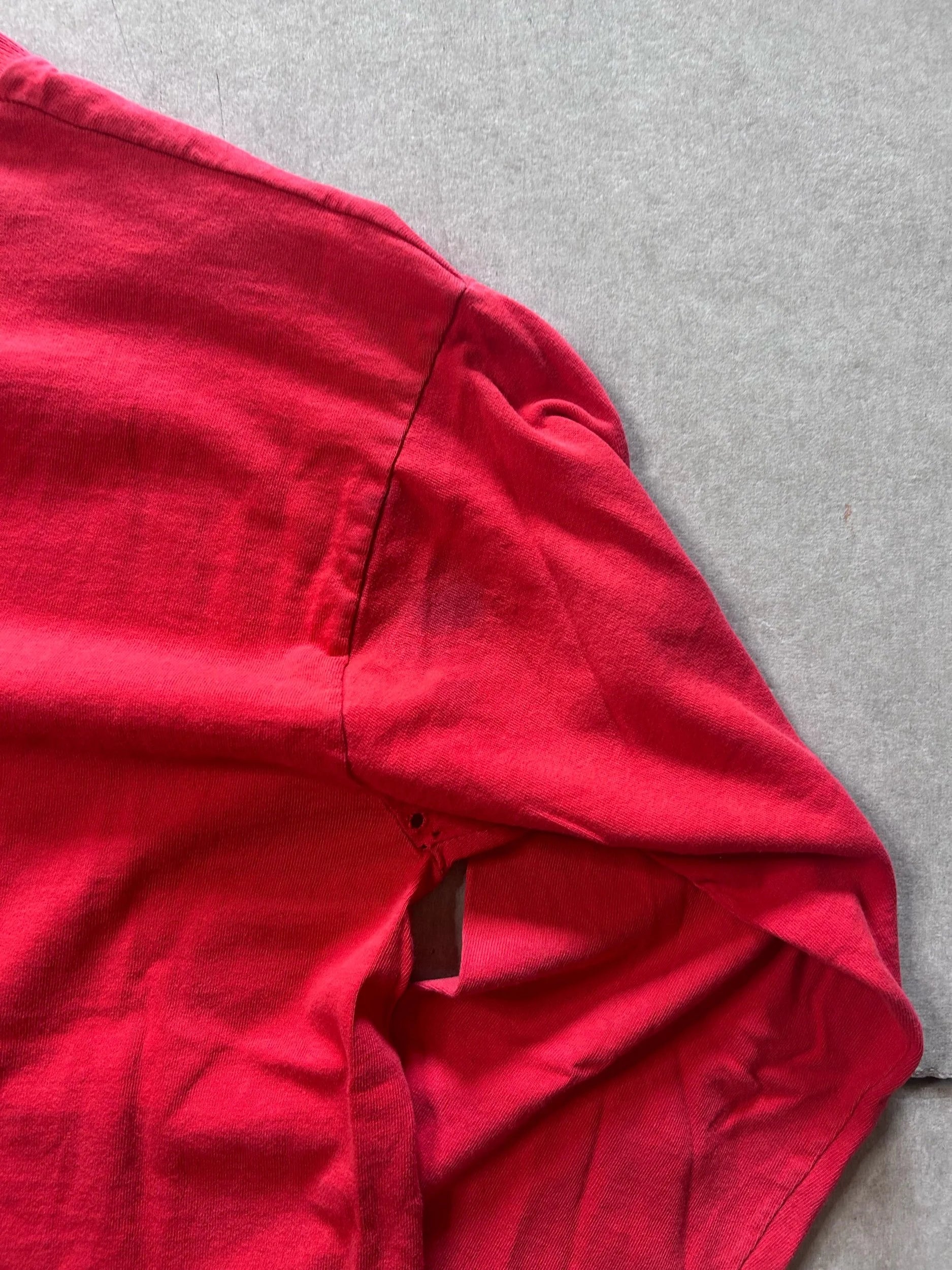 90s Vintage Kansas City Chiefs Faded Print Long Sleeve Red Shirt Size L - | Martin City Vintage