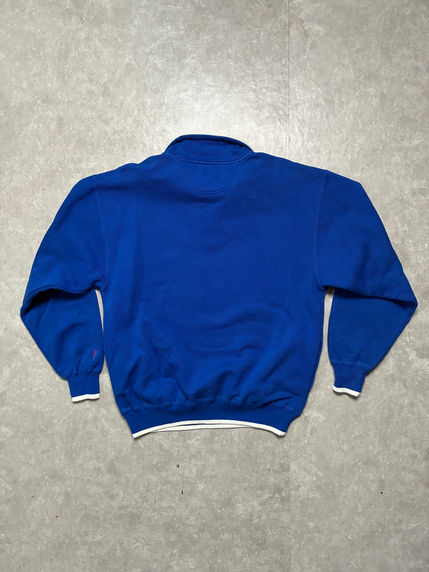 90s Vintage Kansas Jayhawks Pro Player Embroidered Blue Quarter Zip -L