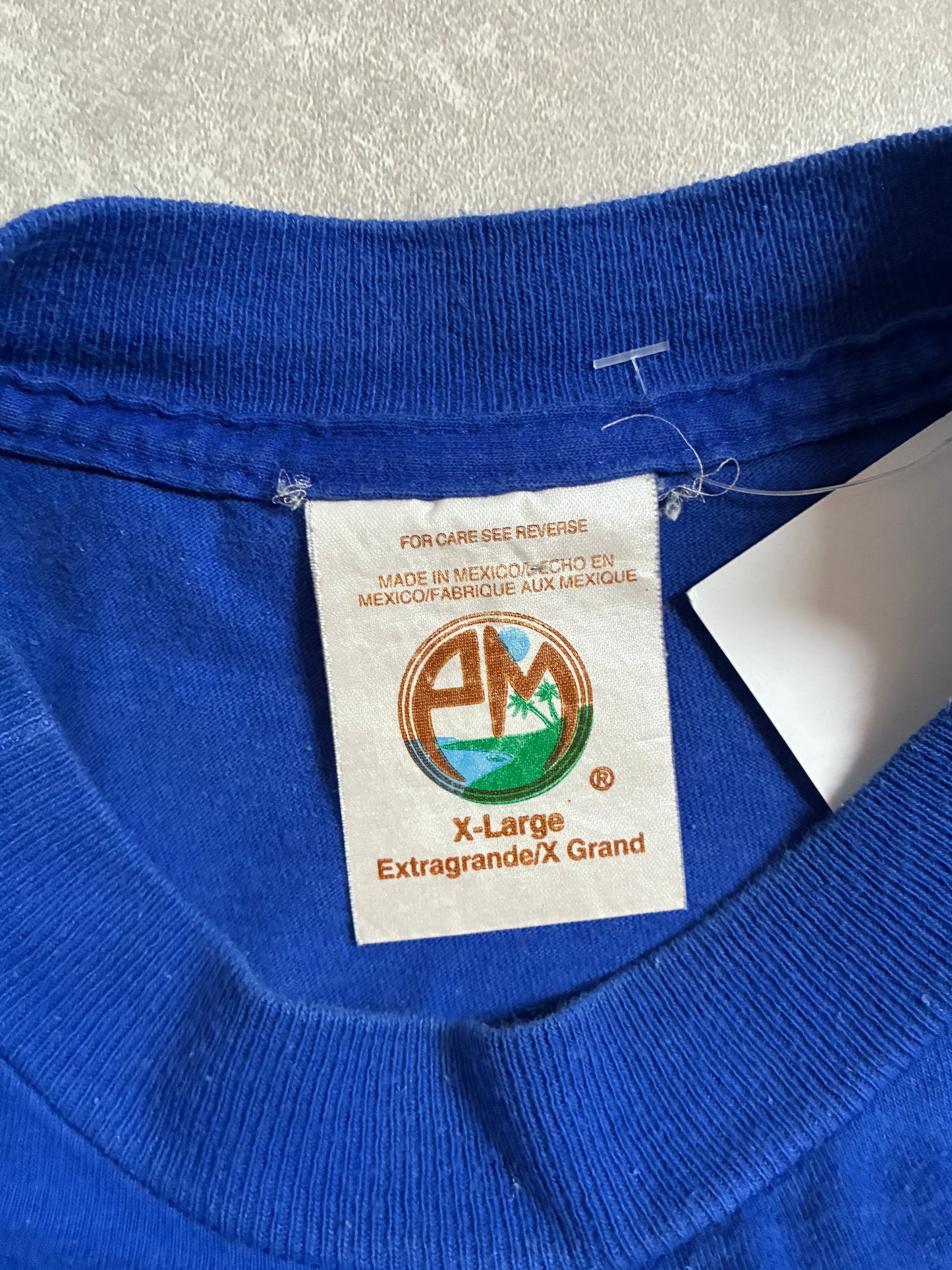 90s Vintage Kansas Jayhawks Embroidered Minimal Blue T-Shirt -XL