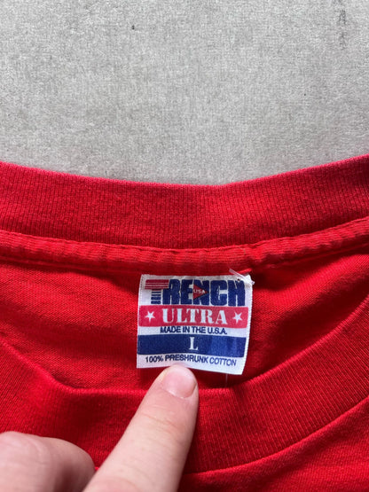 90s Vintage Kansas City Chiefs Trench Red T Shirt Size L - | Martin City Vintage