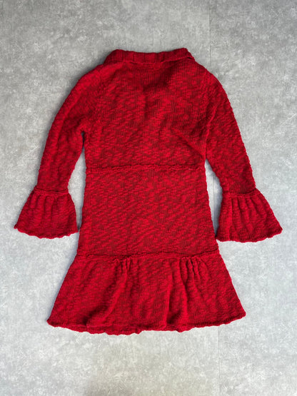 2000s Vintage Fever Red Long Sweater Cardigan - L - L | Martin City Vintage