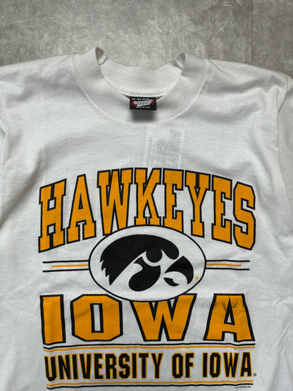 90s Vintage Iowa Hawkeyes White T-Shirt -M