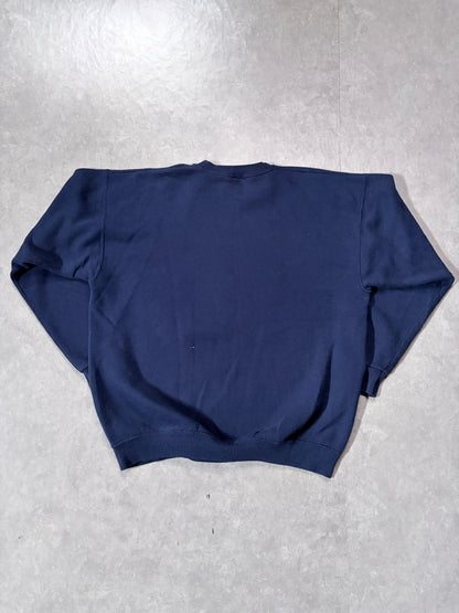 90s Vintage Michigan Wolverines Embroidered Navy Crewneck -XL