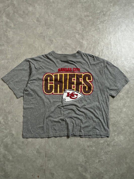 90s Vintage Kansas City Chiefs Boxy Grey T-Shirt -L - L | Martin City Vintage