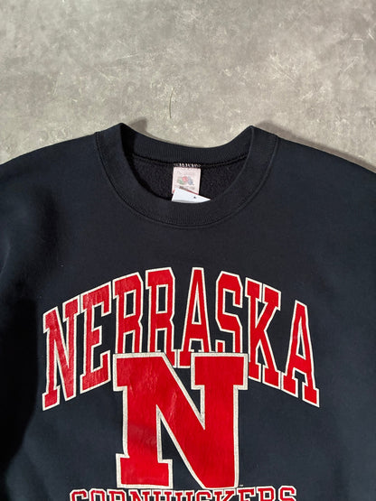 90s Vintage Nebraska Cornhusker Black Crewneck -XL - XL | Martin City Vintage