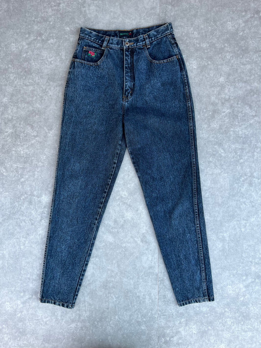 90s Vintage Jordache High - Waisted Embroidered Tapered Jeans Pants - 11 - 11 | Martin City Vintage