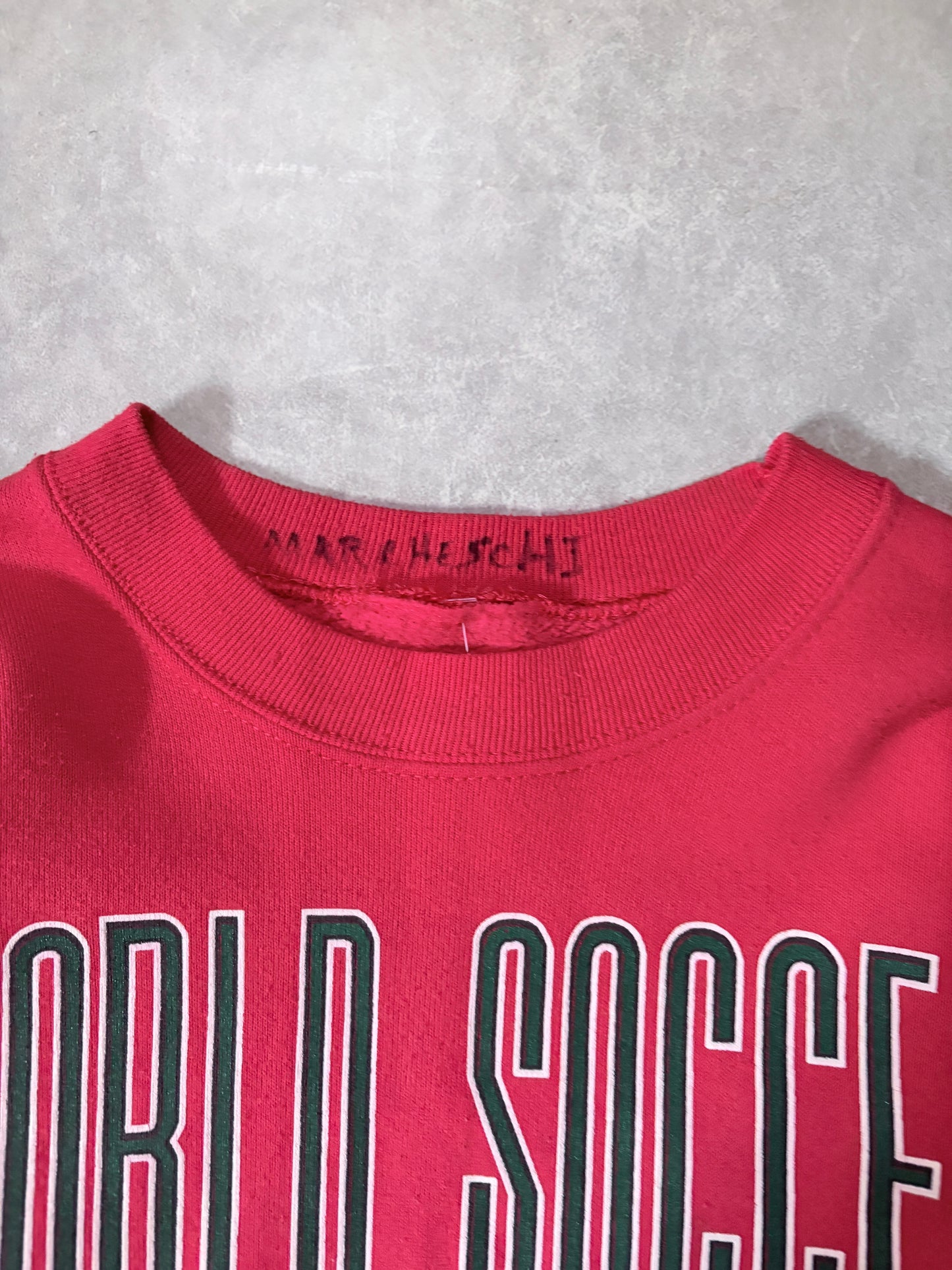 90s Vintage FIFA World Cup Italy Red Crewneck -M