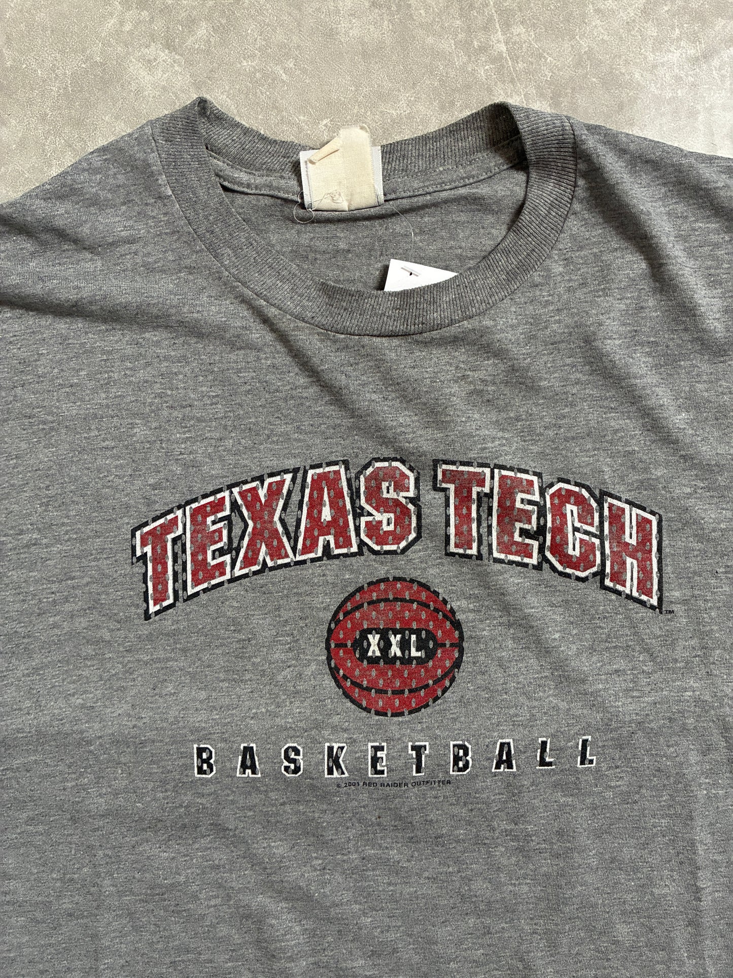 2000s Vintage Texas Tech Red Raiders Basketball Grey T-Shirt -XL