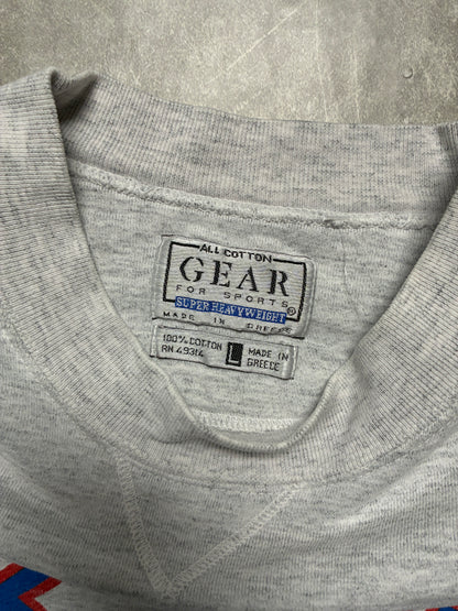 90s Vintage Kansas Jayhawks Athletic Department Heather Grey Crewneck-L