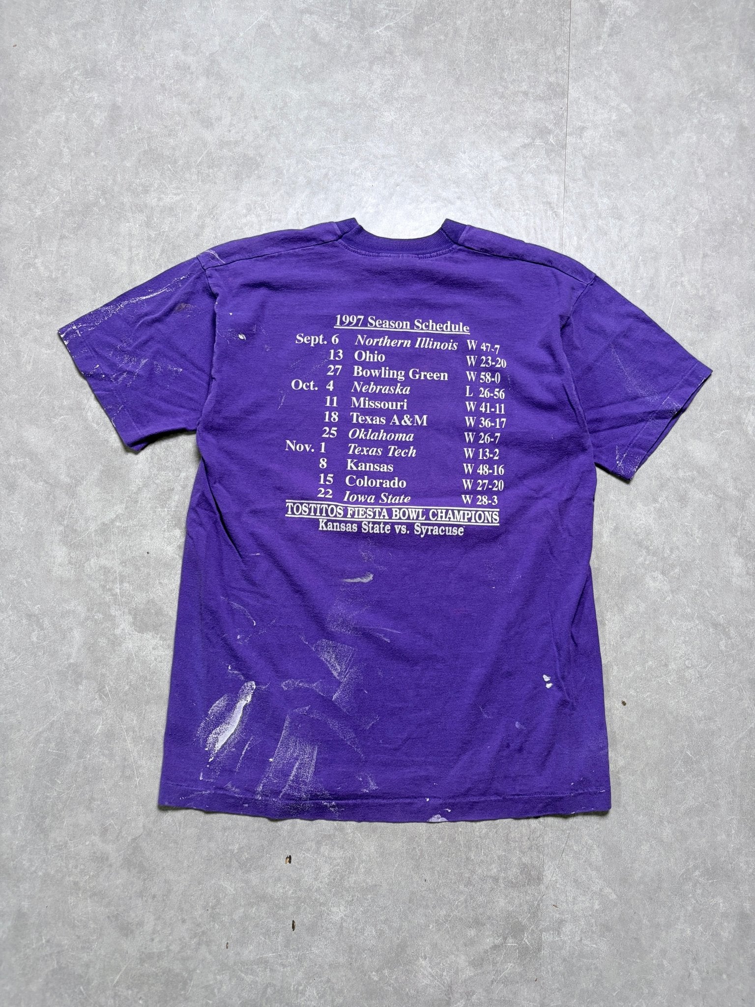 1997 Vintage Kansas State Distressed Tostitos Bowl Purple T-Shirt -L - L | Martin City Vintage