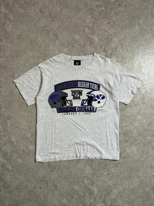 90s Vintage Kansas State BYU Cougars Corron Bowl Heather Grey T-Shirt -L - L | Martin City Vintage