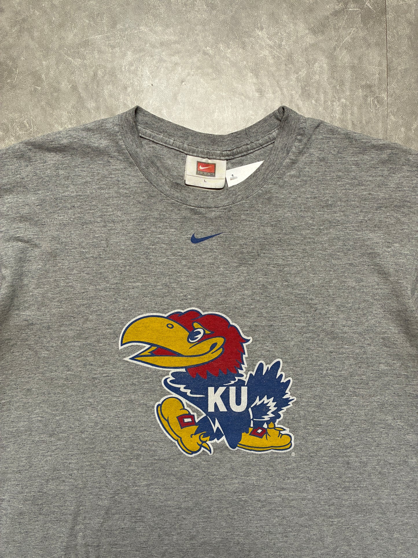 2000s Vintage Kansas Jayhawks Nike Grey T-Shirt -L