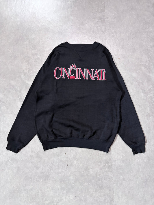 2000s Vintage Cincinnati Bearcats Embroidered Black Crewneck -M