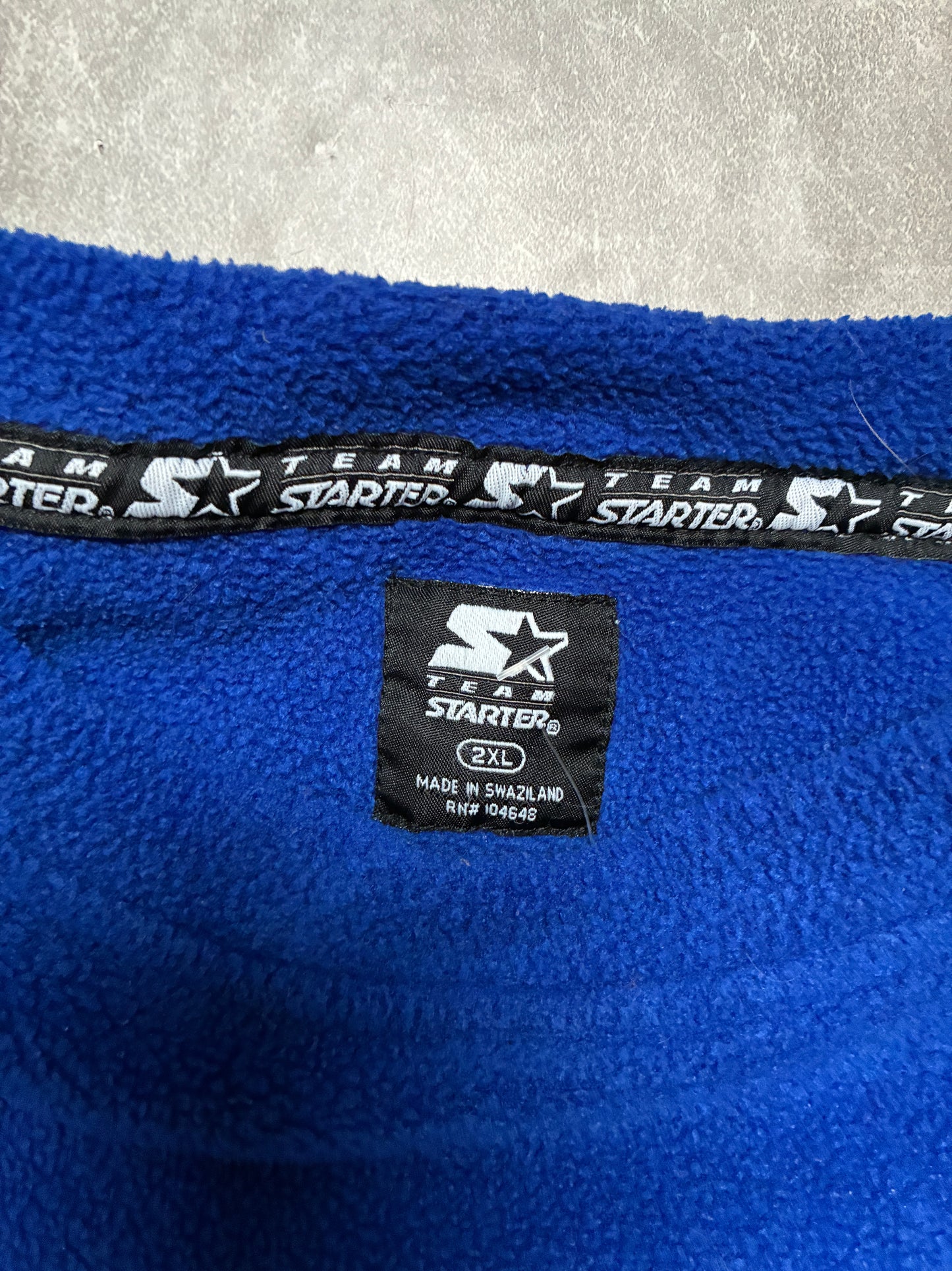 2000s Vintage Kansas Jayhawks Starter Blue Fleece Pullover -XXL