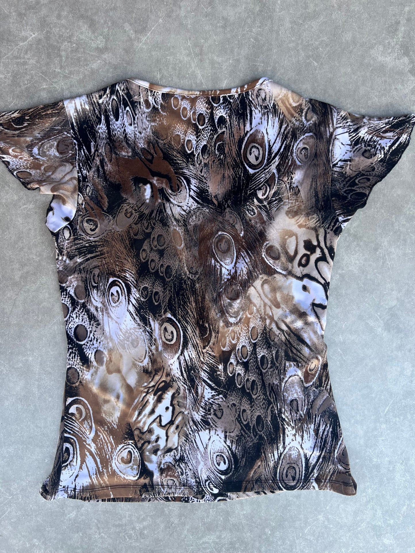 2000s Vintage Printed Buckle Multicolor Top -M