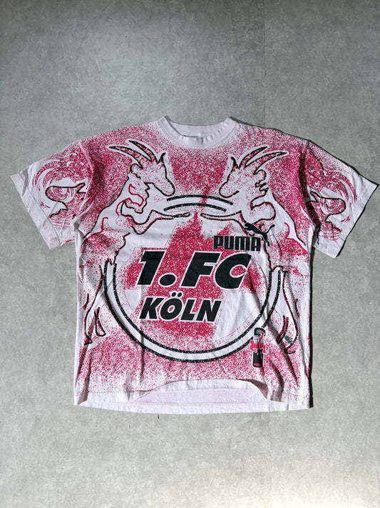 90s Vintage Koln FC White AOP T Shirt -L - L | Martin City Vintage