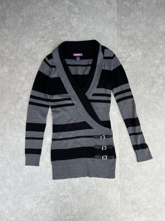 2000s Vintage Knit Striped Say What Top - M - M | Martin City Vintage
