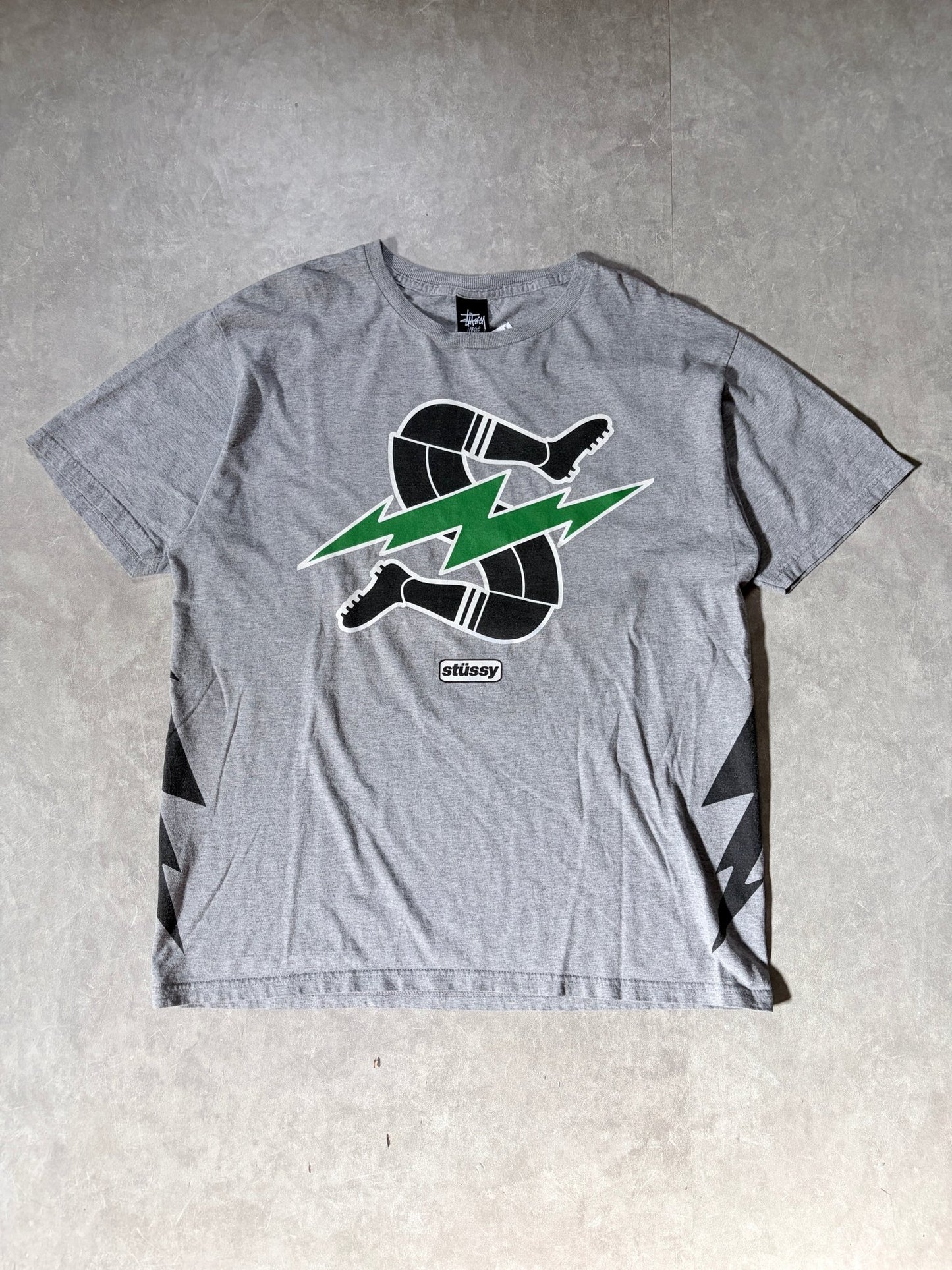 Stussy Soccer Grey T Shirt -L - L | Martin City Vintage