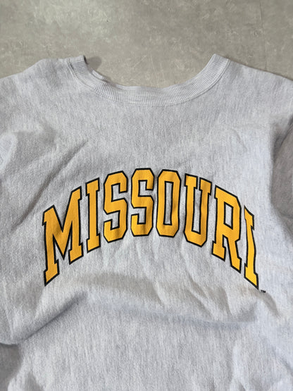 90s Vintage Missouri Tigers Champion Reverse Weave Heather Grey Crewneck -XL