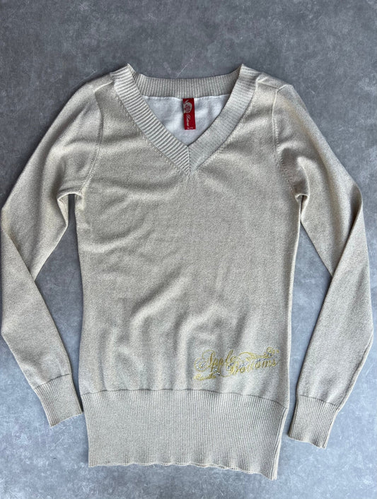2000s Vintage Apple Bottom Gold Embroidered Sweater Top Size XL - XL | Martin City Vintage