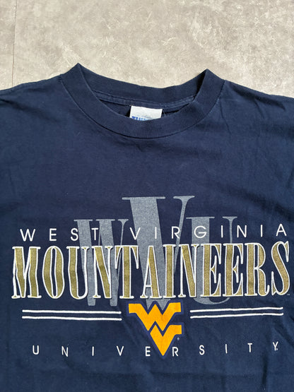 90s Vintage West Virginia Mountaineers Navy T-Shirt -XL