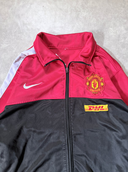 2000s Vintage Manchester United Nike Bootleg Black Track Jacket -L