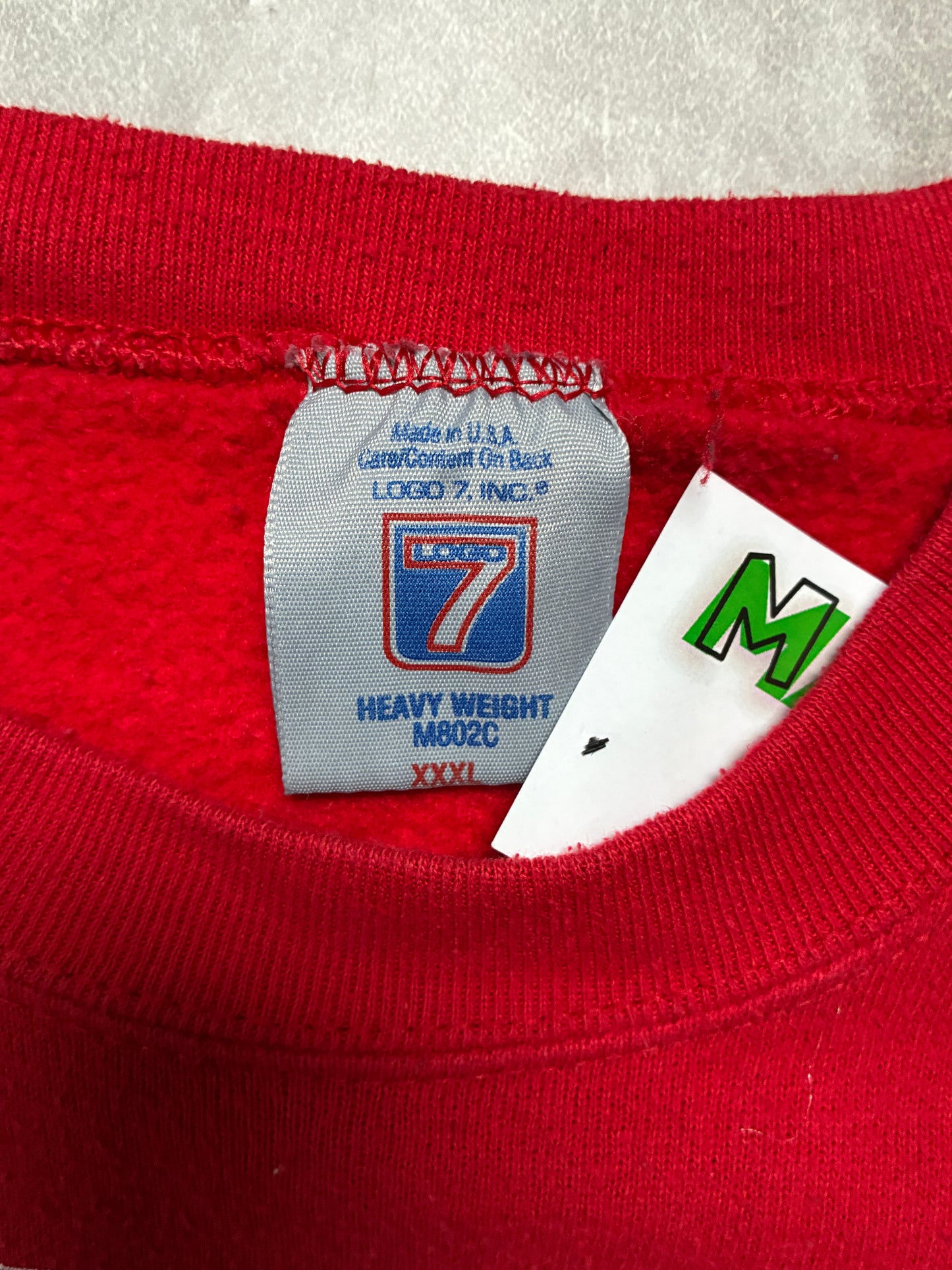 90s Vintage Nebraska Cornhuskers Graffiti Print Red Crewneck -XXXL
