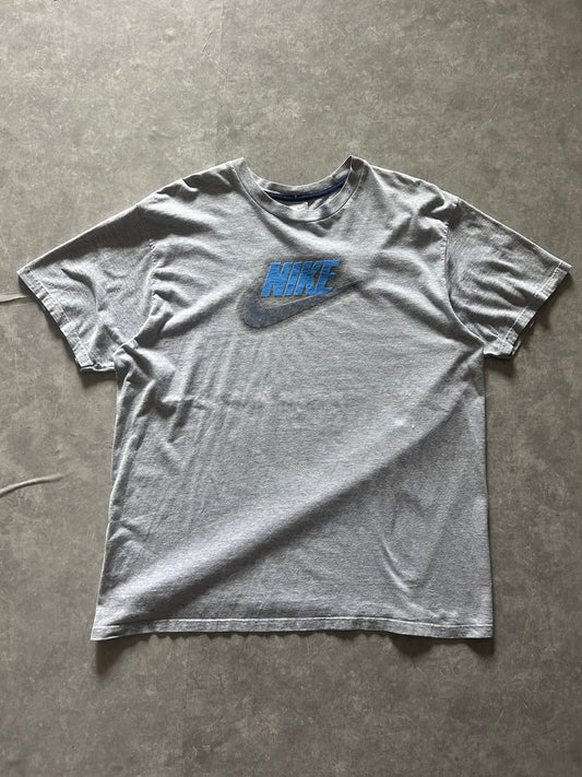 2000s Vintage Nike Blue Swoosh Grey T Shirt Size XL - Faded | Martin City Vintage