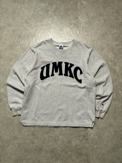 90s Vintage UMKC Roos Champion Grey Crewneck -XL