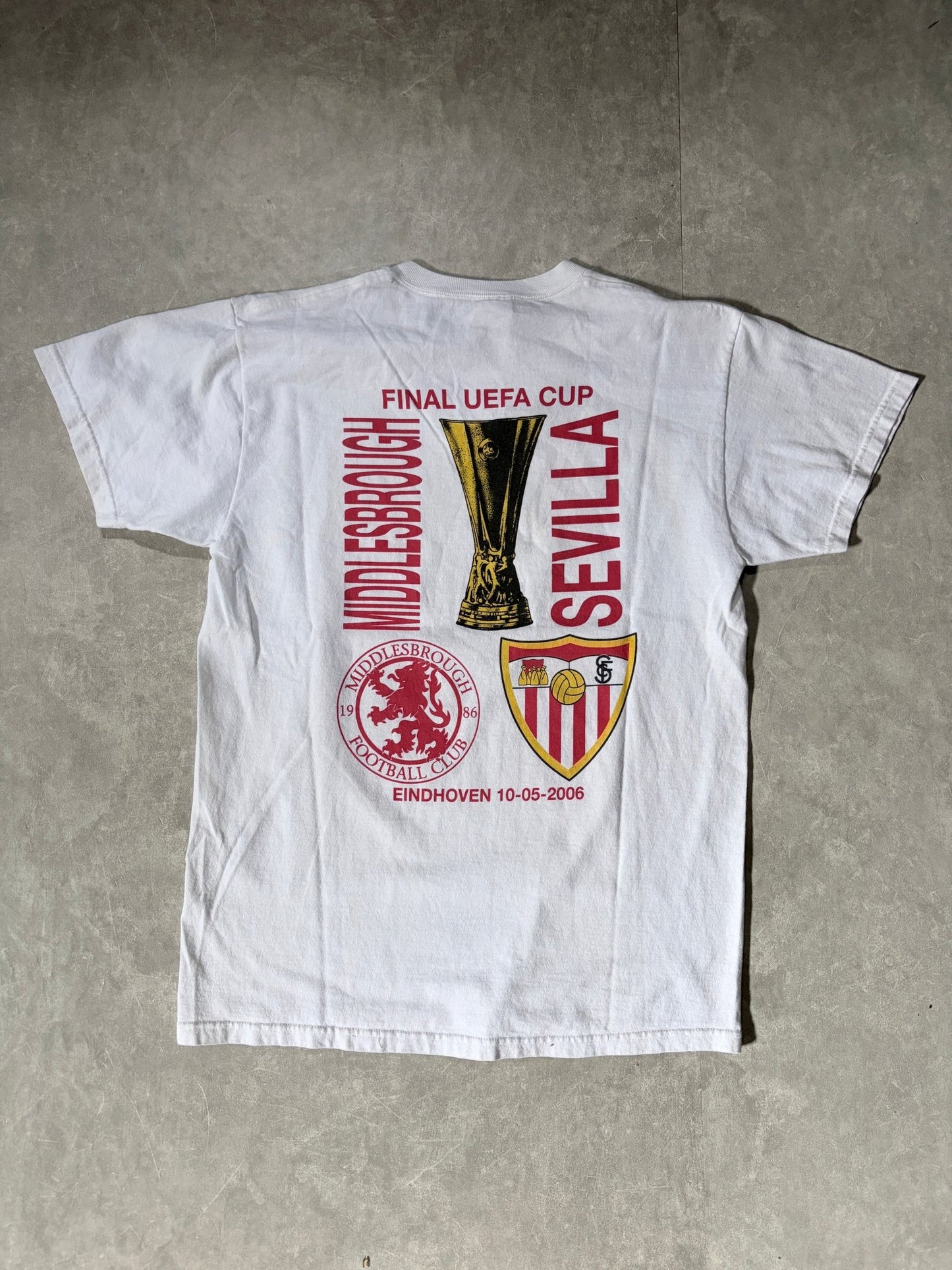 2006 Vintage Middlesbrough FC UEFA Final White T Shirt -M - M | Martin City Vintage