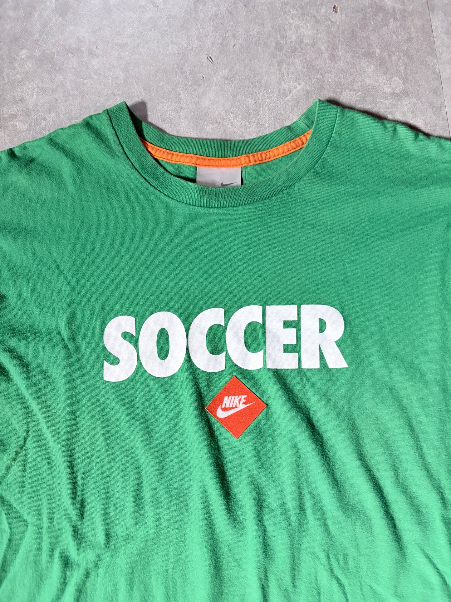 2000s Vintage Nike Soccer Green T Shirt -XL