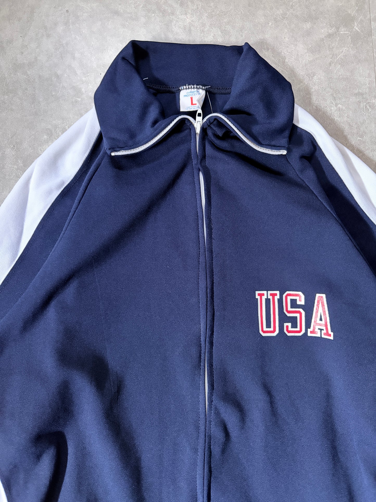 70s Vintage USA Champion Navy Zip Up Jacket -L