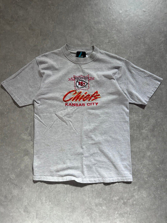 90s Vintage Kansas City Chiefs Logo Athletic Heather Gray Embroidered T Shirt Size L - L | Martin City Vintage