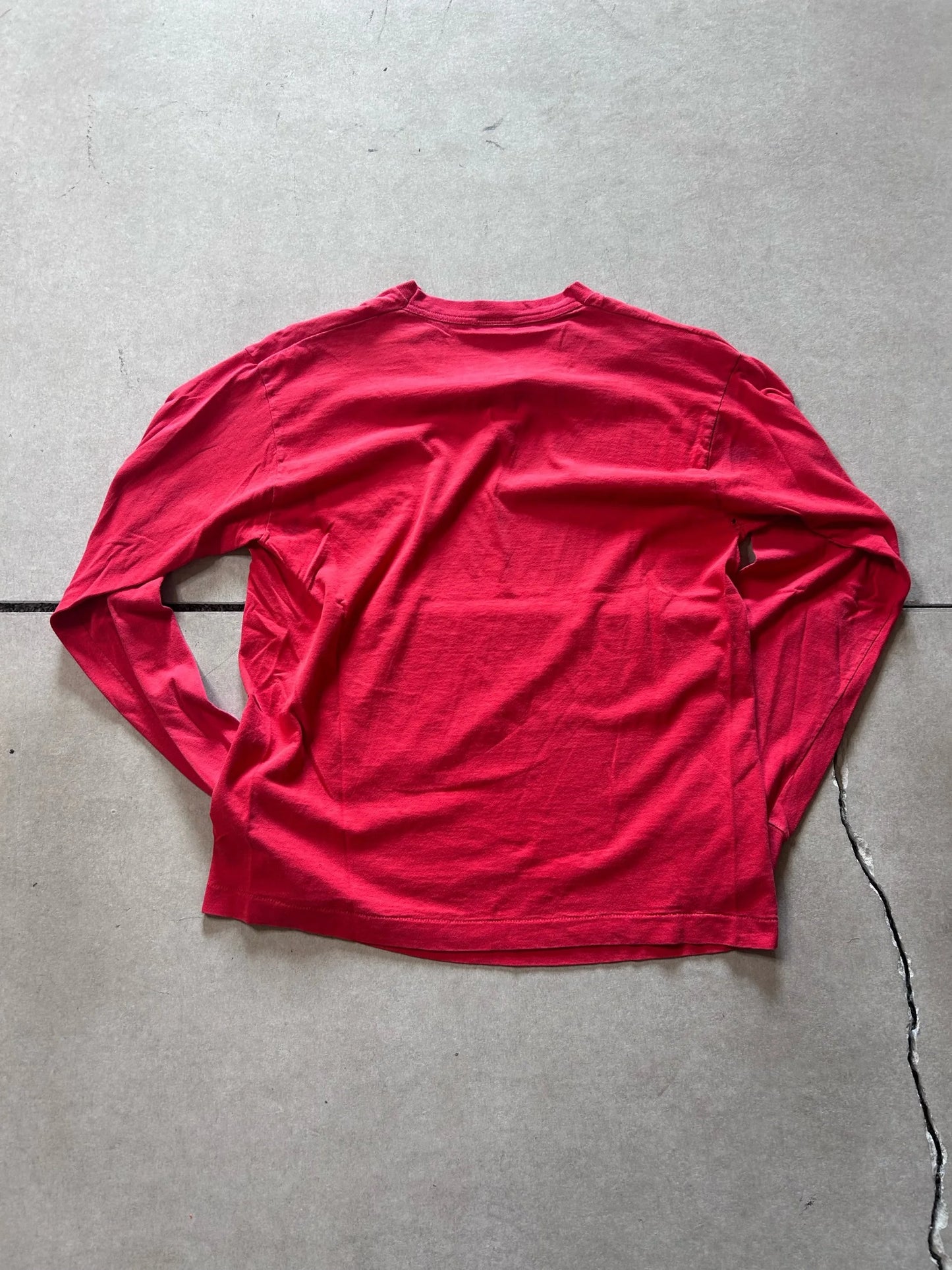 90s Vintage Kansas City Chiefs Faded Print Long Sleeve Red Shirt Size L - | Martin City Vintage