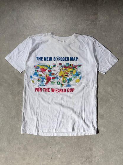 90s Vintage FIFA World Cup Map White T Shirt -L - L | Martin City Vintage