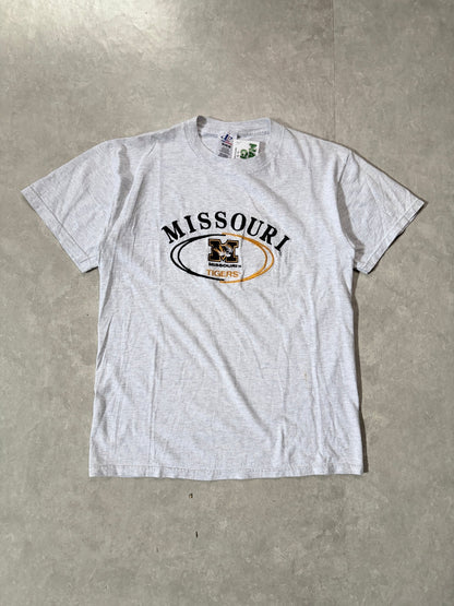 90s Vintage Missouri Tigers Embroidered Heather Grey T-Shirt -M - M | Martin City Vintage