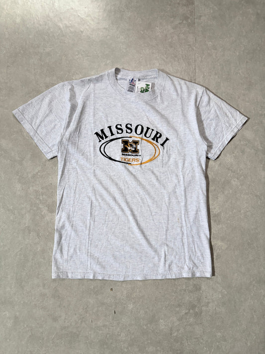 90s Vintage Missouri Tigers Embroidered Heather Grey T-Shirt -M