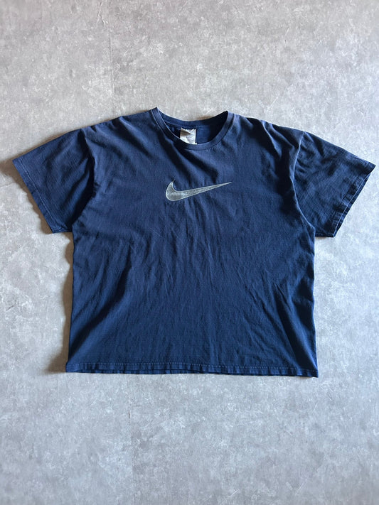 2000s Vintage Nike Grey Swoosh Blue T Shirt Size XL - | Martin City Vintage