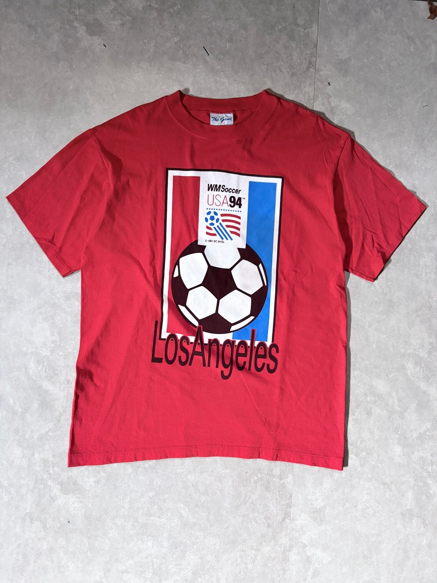 1994 Vintage FIFA World Cup Los Angeles Red T Shirt -L - L | Martin City Vintage
