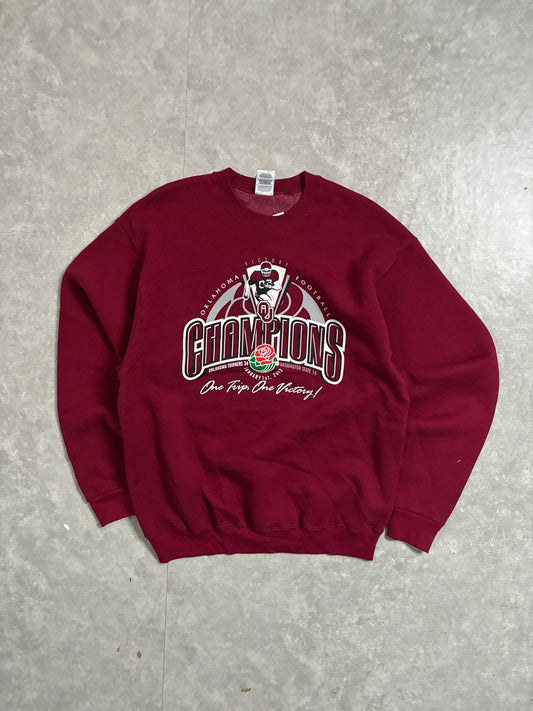2003 Vintage Oklahoma Sooners Rose Bowl Red Crewneck -L - L | Martin City Vintage