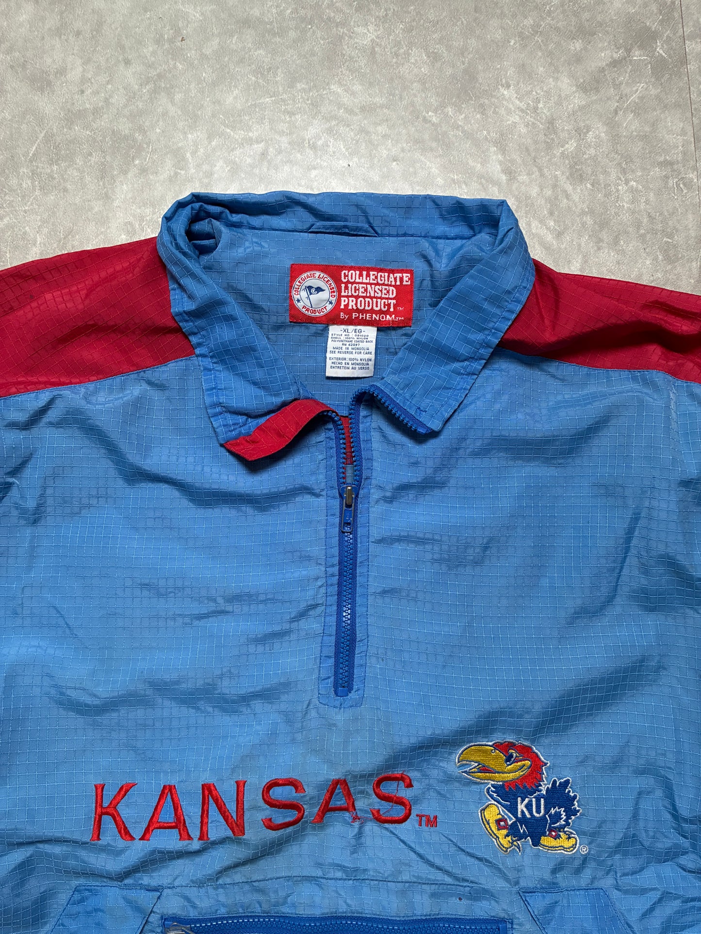 90s Vintage Kansas Jayhawks Blue Pullover -XL